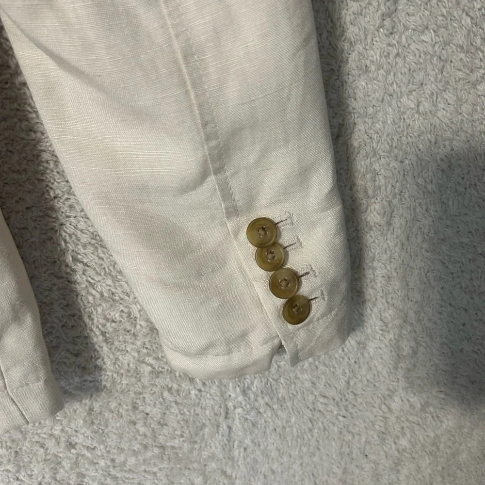 Lands End Women's Linen Double Breasted Blazer Size 4. Career Casual Preppy - Picture 8 of 10